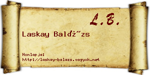 Laskay Balázs névjegykártya